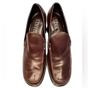 Franco Sarto brown leather loafers. Made in Brazil